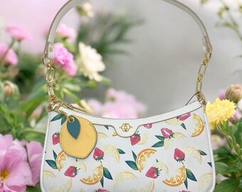 Nanette Lepore Juicy Fruit Slice Handbag With Lemon Keychain