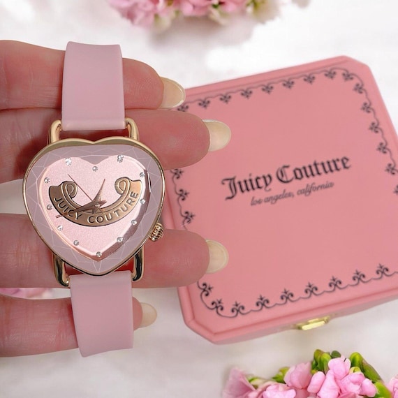Juicy Couture Pink Heart Shape Ladies Fashion Watch In Gift Box