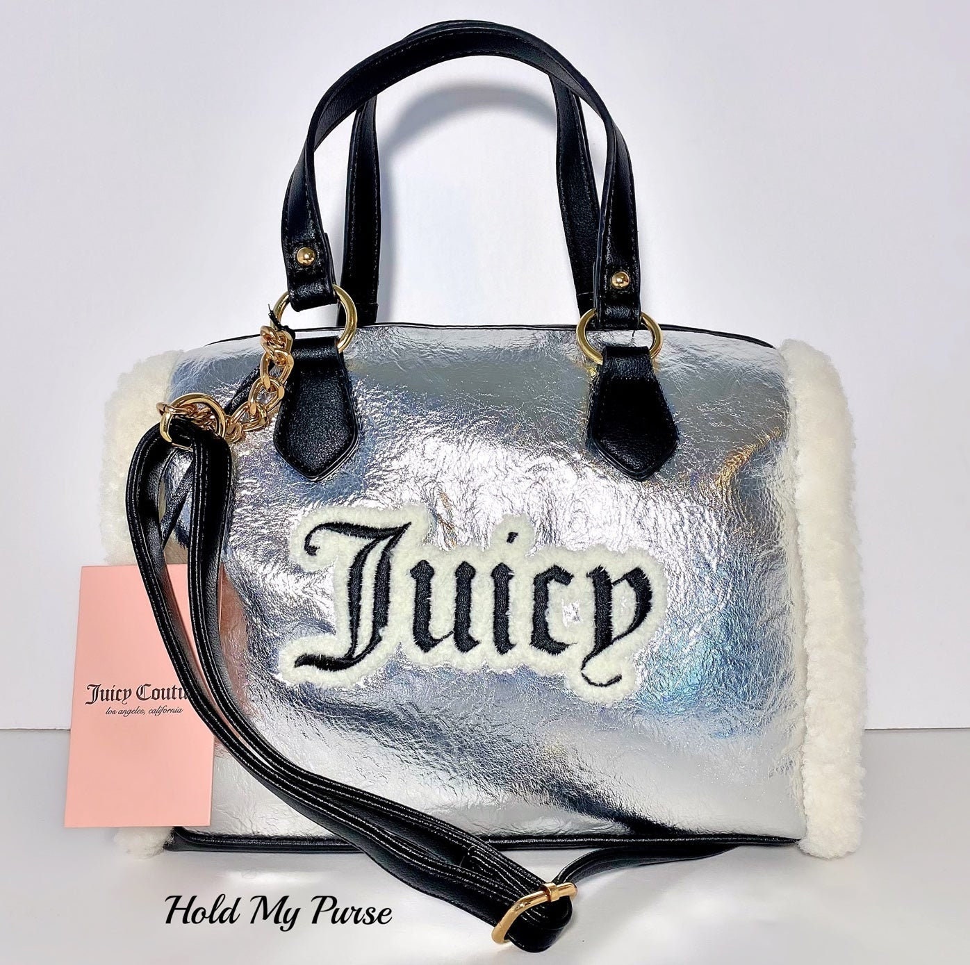 Juicy Couture Shear Genius Silver Metallic Satchel Bag Purse - Etsy