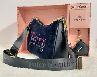 Juicy Couture Black With Multicolor Pink Rhinestone Logo Juicy Couture Black With Multicolor Pink Rhinestone Logo