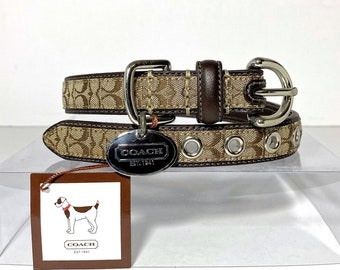 Pet Supplies Coach Dog Collar Medium Vintage Coach Signature C