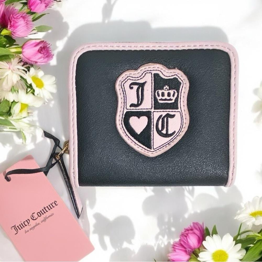 Juicy Couture Queen of Everything Black W/ Pink Trim Small