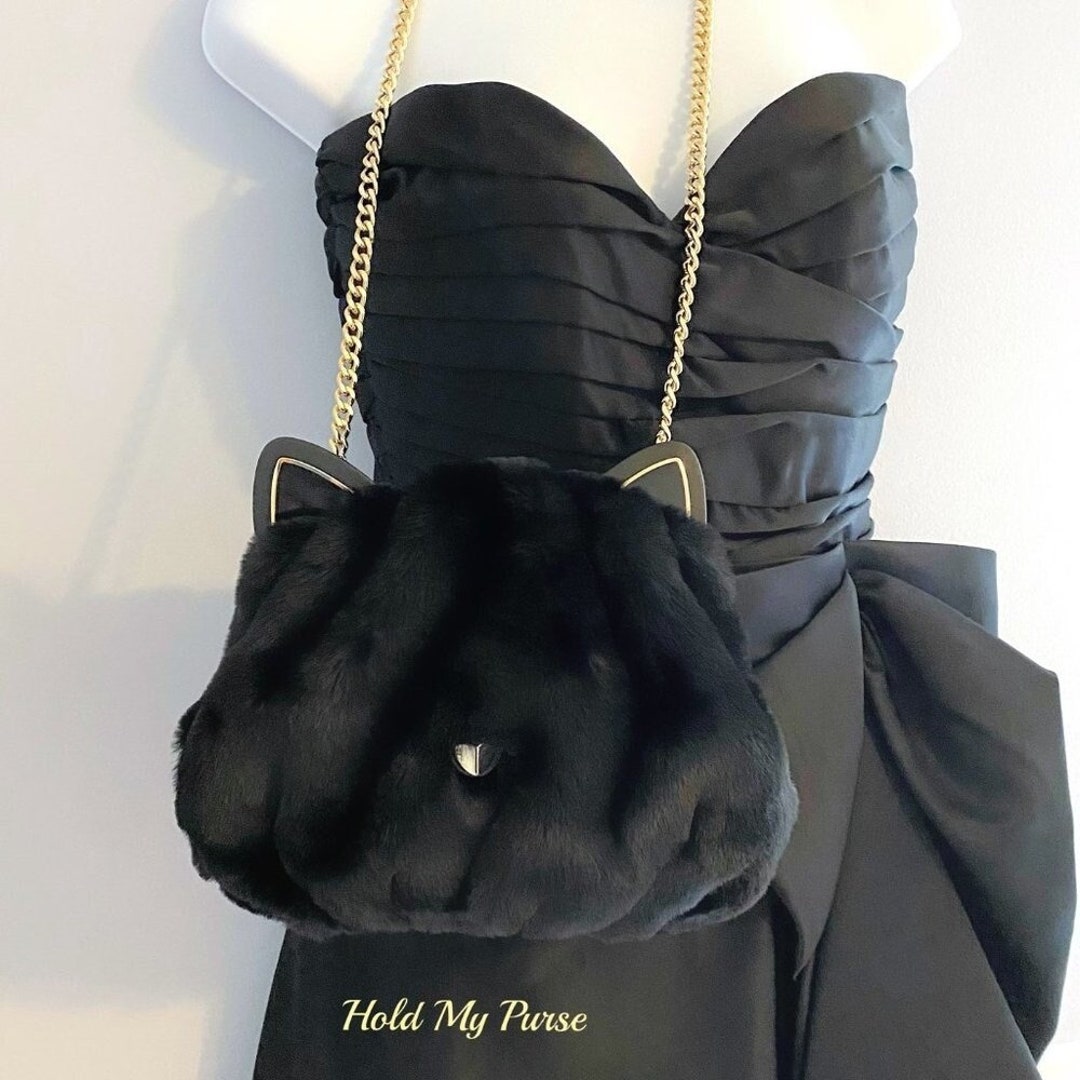 Kate Spade Purse Pitch Purrfect Faux Fur Black Cat Bag New - Etsy