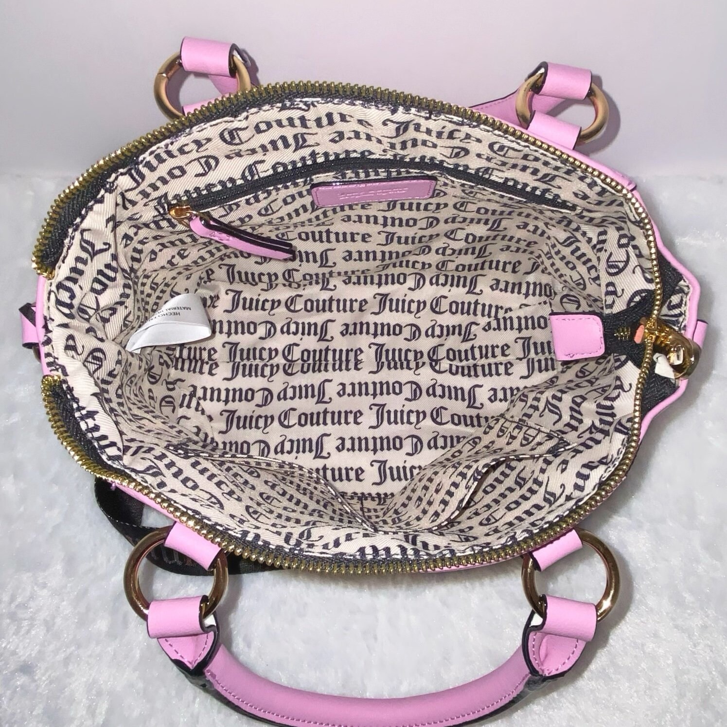 Juicy couture pink velour bag new arrivals