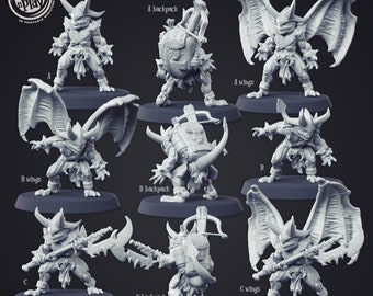 Castnplay Dark Imps | Artisan Guild | 32mm | Tabletop Gaming | RPG | D&D | 3D Printed Miniature | no colored