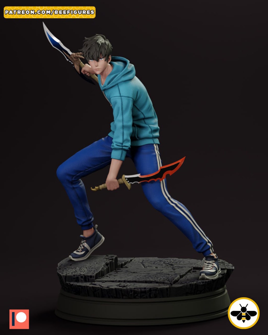 Solo Leveling Sung Jin Woo Statue 25 Cm Height Different Size Options Anime Solo Leveling Manga ...