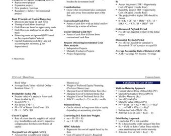 CFA Corporate Issuers CFA Level 1 Exam 2026 Chartered Financial Analyst CFA Program Revision Notes