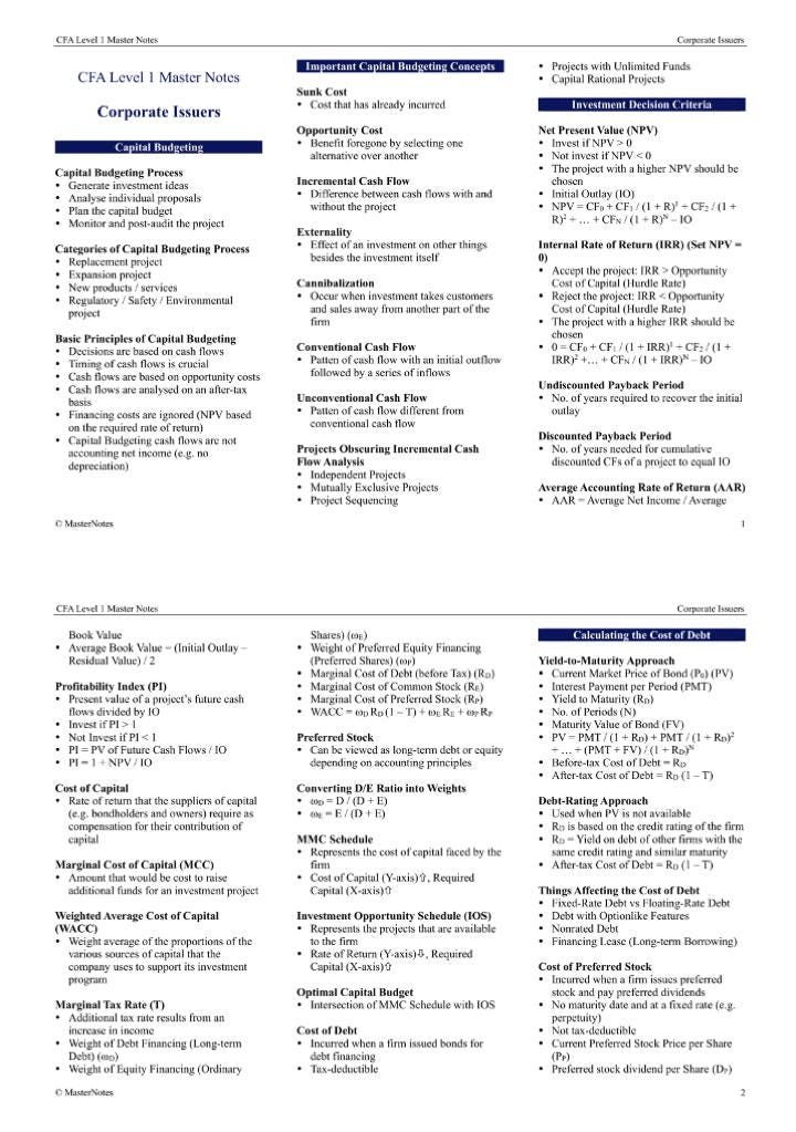 Cfa Level 1 Pdf - Etsy