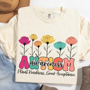 Autism Awareness Comfort Colors Shirt, Wildflowers Autism Advocate T-Shirt, Gift for Special Needs Mom, Neurodiversity Tshirt, Sped Teacher