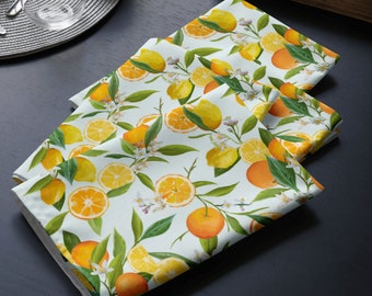 Ensemble de serviettes en tissu Fleurs d'oranger