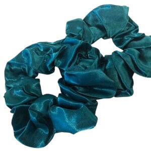 Emerald Green Satin Scrunchie, Silky Satin Scrunchie, Birthday Favors, Pony Tail Hair Ties Gift For Her, Stocking Stuffer, Party Favors