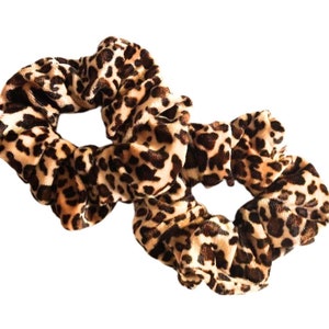 Leopard Velvet Scrunchie: Animal Print Hair Tie