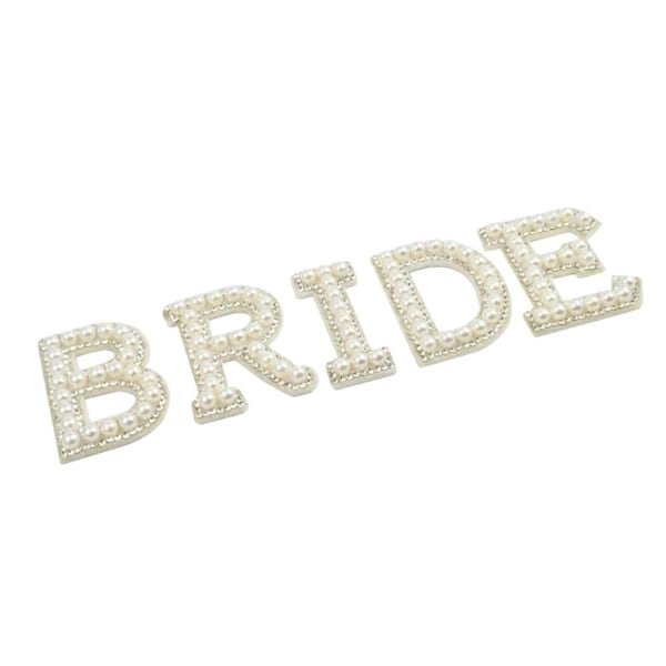 Bride Pearl Patch, Rhinestone Patch, DIY Personalized Bride Patches, For Wedding or Bachelorette Parties, Glue On Letters For Crafts