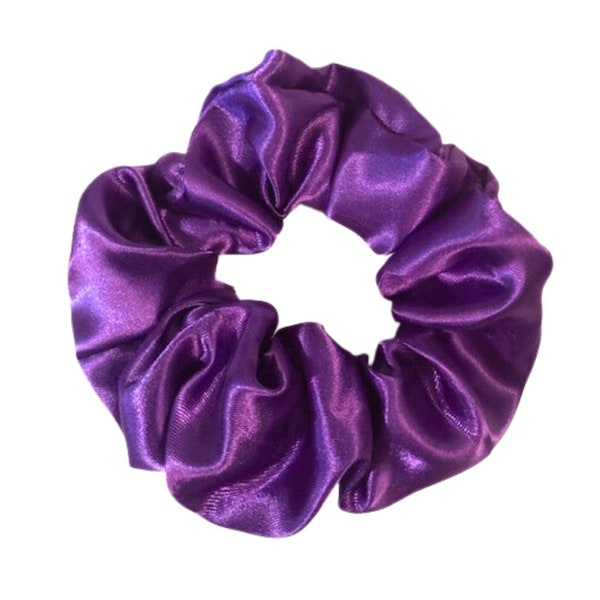 Purple Satin Scrunchie, Silky Satin Scrunchie, Birthday Favors, Scrunchie Pony Tail Hair Ties Gift For Her, Stocking Stuffer, Party Favors