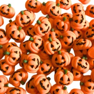 5 pcs Halloween Cabochon, Miniature Resin Pumpkin, Resin Jack o&#39; Lantern, Pumpkin Resin Flatback, DIY Crafts