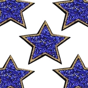 Patch étoile à sequins Patch étoile doré bleu Patchs étoiles brodés Patch thermocollant Patchs pour vêtements DIY Patchs étoiles patriotiques pour sacs à vêtements