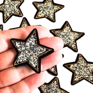 Sequin Star Patch, Silver Gold Star Patch, Embroidered Star Patches Iron on Patch Clothing Patches Star Patriotic Patches For Clothing Bags