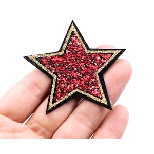 Sequin Star Patch Red Star Patch Embroidered Star Patches Iron on Patch DIY Clothing Patches Star Patriotic Patches For Clothing Bags