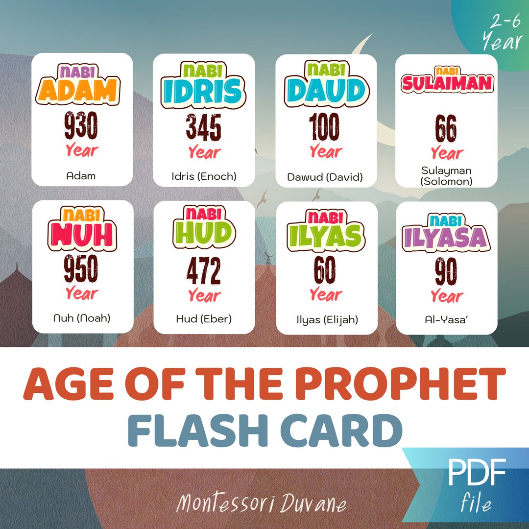 Age of the Prophet of Islam Flashcards & Lesson Ideas for Muslims ...