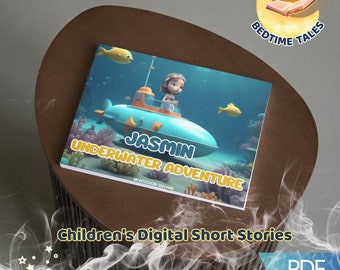 Jasmin Underwater Adventure,Children's Bedtime Story Book ,Digital Story ,PDF/Printable eBook Download, Bed time Story, Age 2-10 ,Fairy Tale