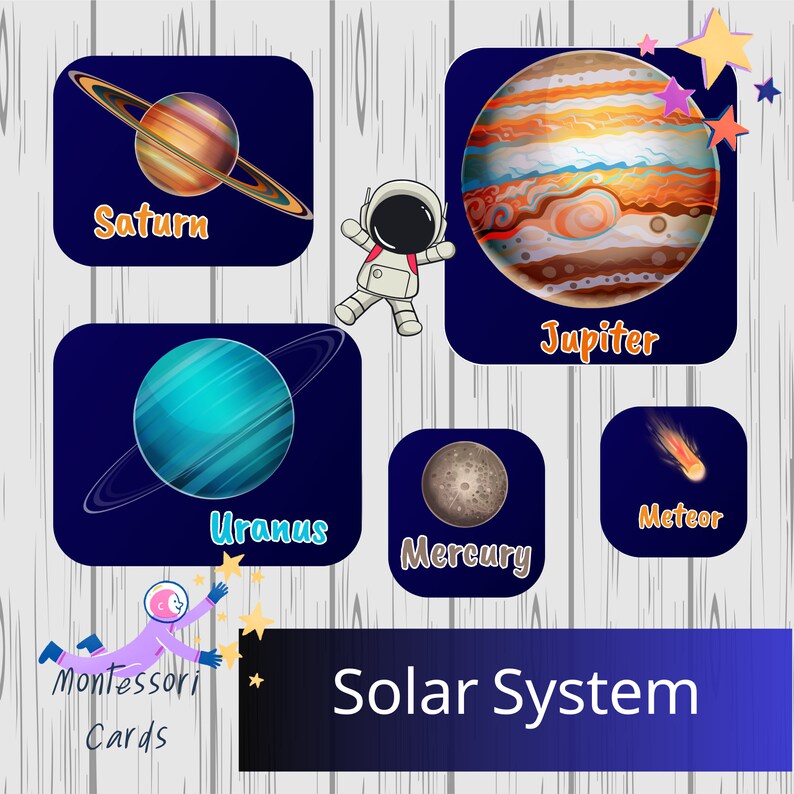 My Solar System Montessori Cards Flash Cards Nomenclature Cards ...