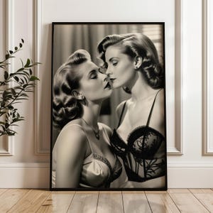 Hollywood Glamour inspiriert Lesben Kunstdruck - Sapphic Wand Dekor
