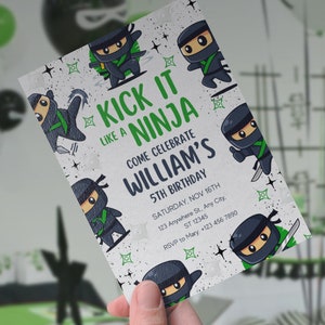 Editable Ninja Birthday Invitation Martial Arts Invite Ninja Party ...