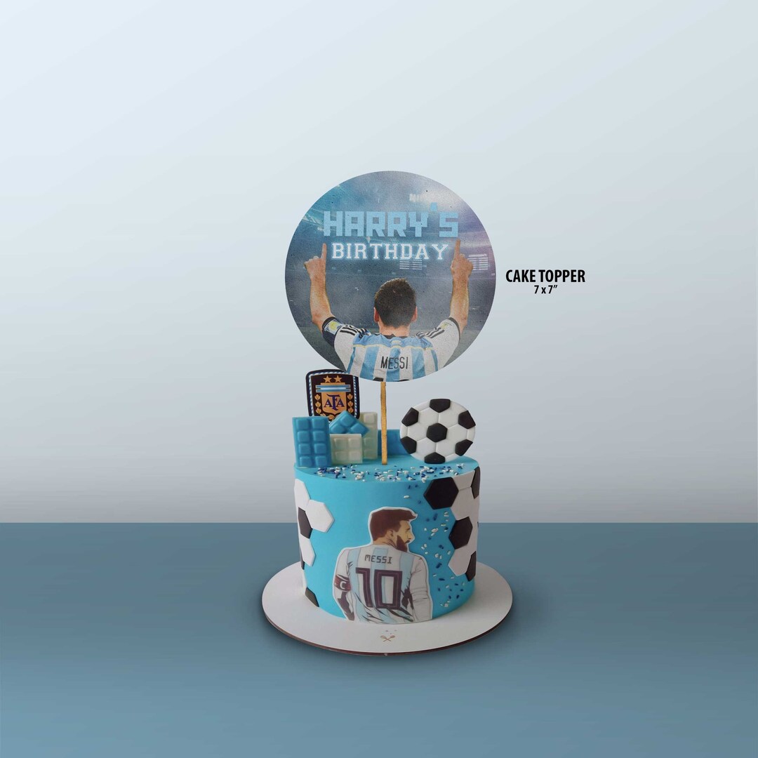 Messi Happy Birthday Cake Topper Only Includes the Cake Topper for ...