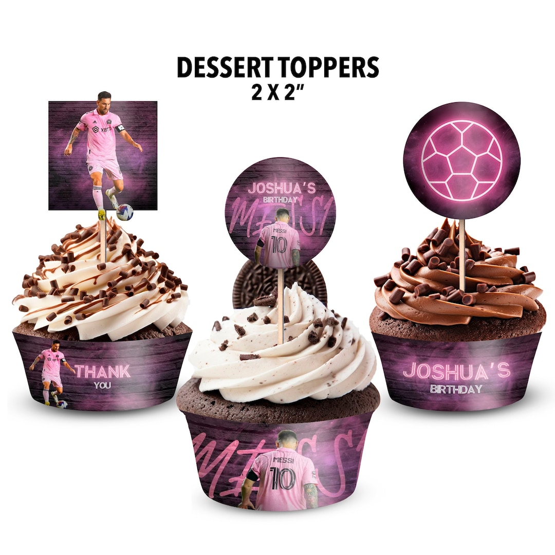 Messi Happy Birthday Cupcake Toppers Only Includes the Cupcake Toppers ...