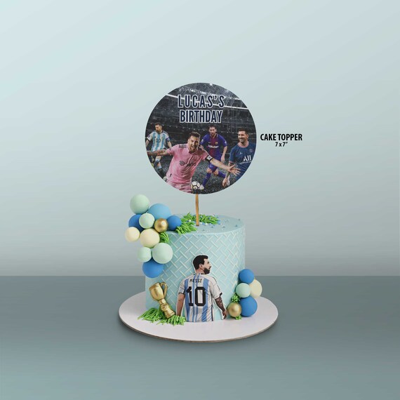 Messi Happy Birthday Cake Topper - Only includes the Cake Topper - For matching products see links in description