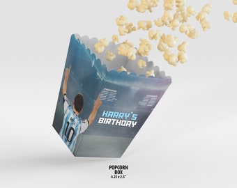 Messi Argentina Happy Birthday Popcorn Box - Only includes the Popcorn Favor Box - For matching products see links in description