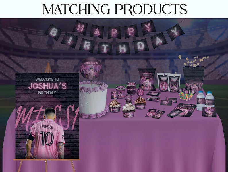 Messi Happy Birthday Popcorn Box Only includes the Popcorn Favor Box For matching products see links in description image 2