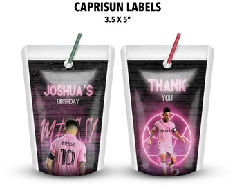 Messi Birthday Argentina Soccer Fruit Juice Labels - Only includes the Fruit Juice Labels - Matching products see links in description