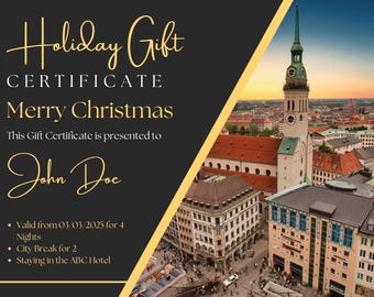Fully Customisable Gift Certificate
