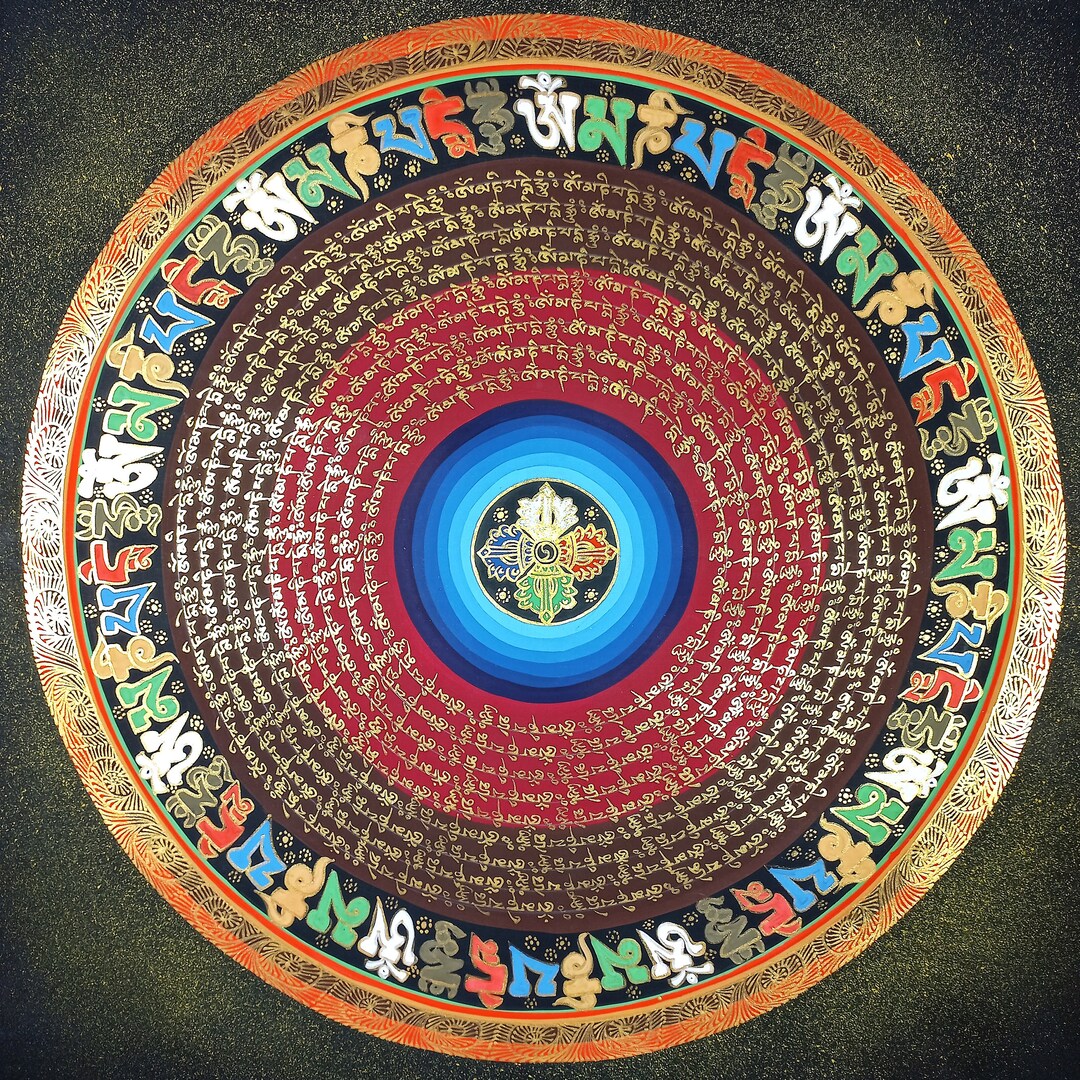 Om Double Vajra Mantra Mandala, Om Mane Padme Hum, Meditation, Yoga ...