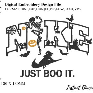 Just boo it machine embroidery design file pes dst, Halloween spooky season designs, patterns, Horror scary Instant download. hoop 5x7
