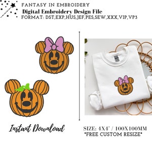 Cartoon Mouse Pumpkin Machine Embroidery Design, Fall Season Ghost Embroidery File, Creepy Spooky Instant Download Pes file. 4x4 5x7