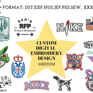 Custom Embroidery Digitizing, Logo Digitizing, Embroidery Digitizing Service, Image Digitizing Embroidery, Custom Digitizing, Designs File Pes