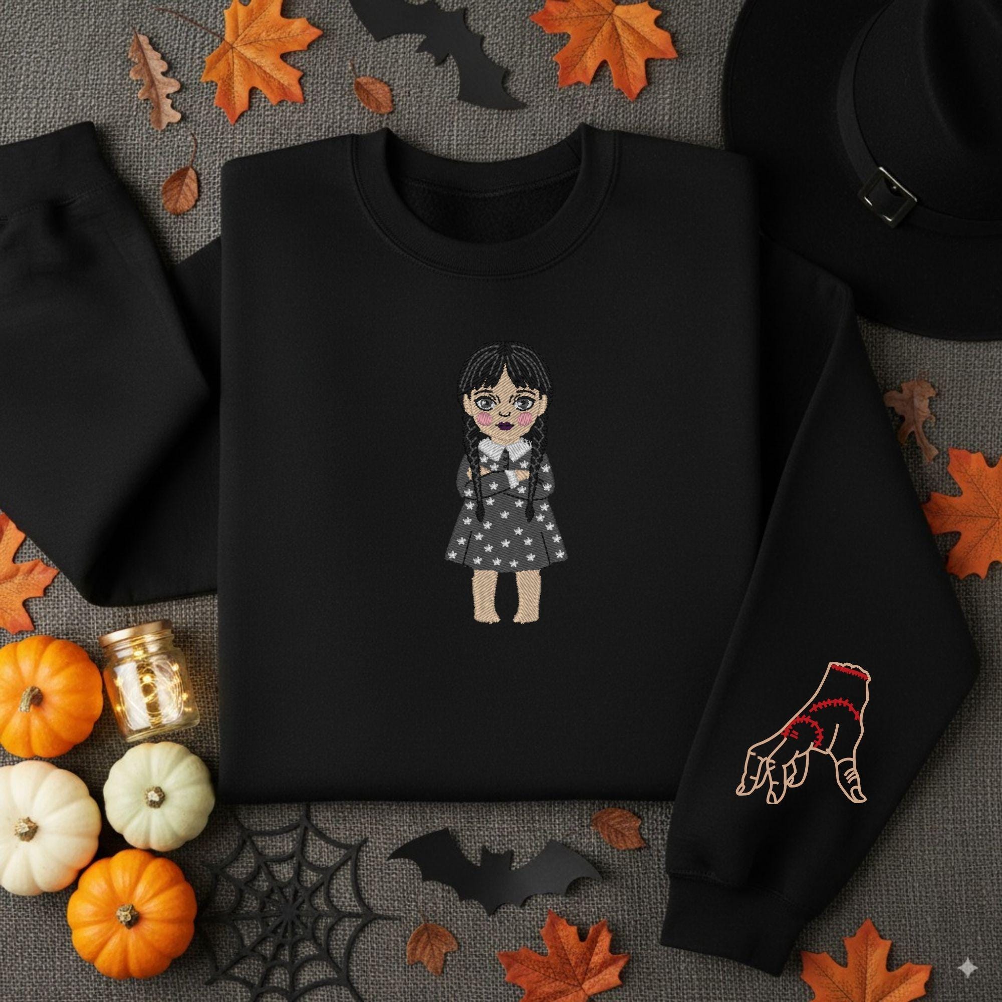 Wednesday Addams Embroidery & Print Digital Files | Gothic Halloween ...