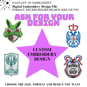 Custom Embroidery Digitizing, Logo Digitizing, Embroidery Digitizing Service, Image Digitizing Embroidery, Custom Digitizing, Designs File Pes