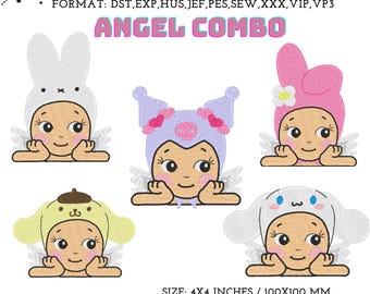 Sonny Angel machine embroidery design files: hippers, animals, cute baby, t-shirt, tote bag, custom angel, smiski, kpop, clothes, authentic