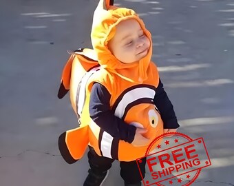 Halloween Toddler Costume: Nemo Inspired Stuffed Tail Cosplay - Perfect for Birthday Parties!