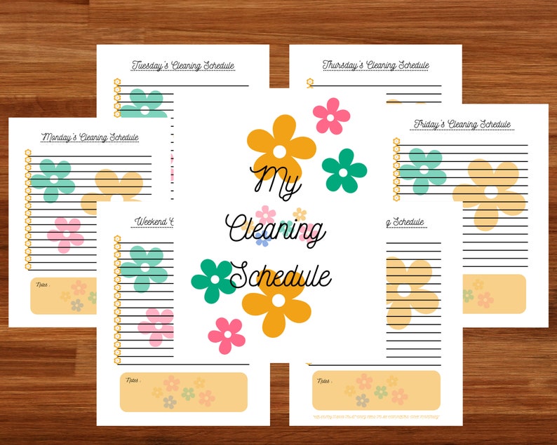 Printable Cleaning Schedule - Etsy
