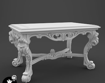 Antique French Table 1:12 Dollhouse Miniature 3D Print STL file 3D Model