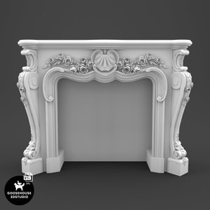 Open haard 1:12 poppenhuis miniatuur 3D-afdruk STL-bestand 3D-model