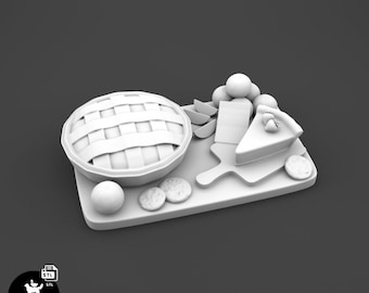 Baking, Pie Food Board 1:12 Dollhouse Miniature 3D Print STL file 3D Model