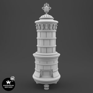 Open haard, verwarming 1:12 Dollhouse miniatuur 3D print STL-bestand 3D-model