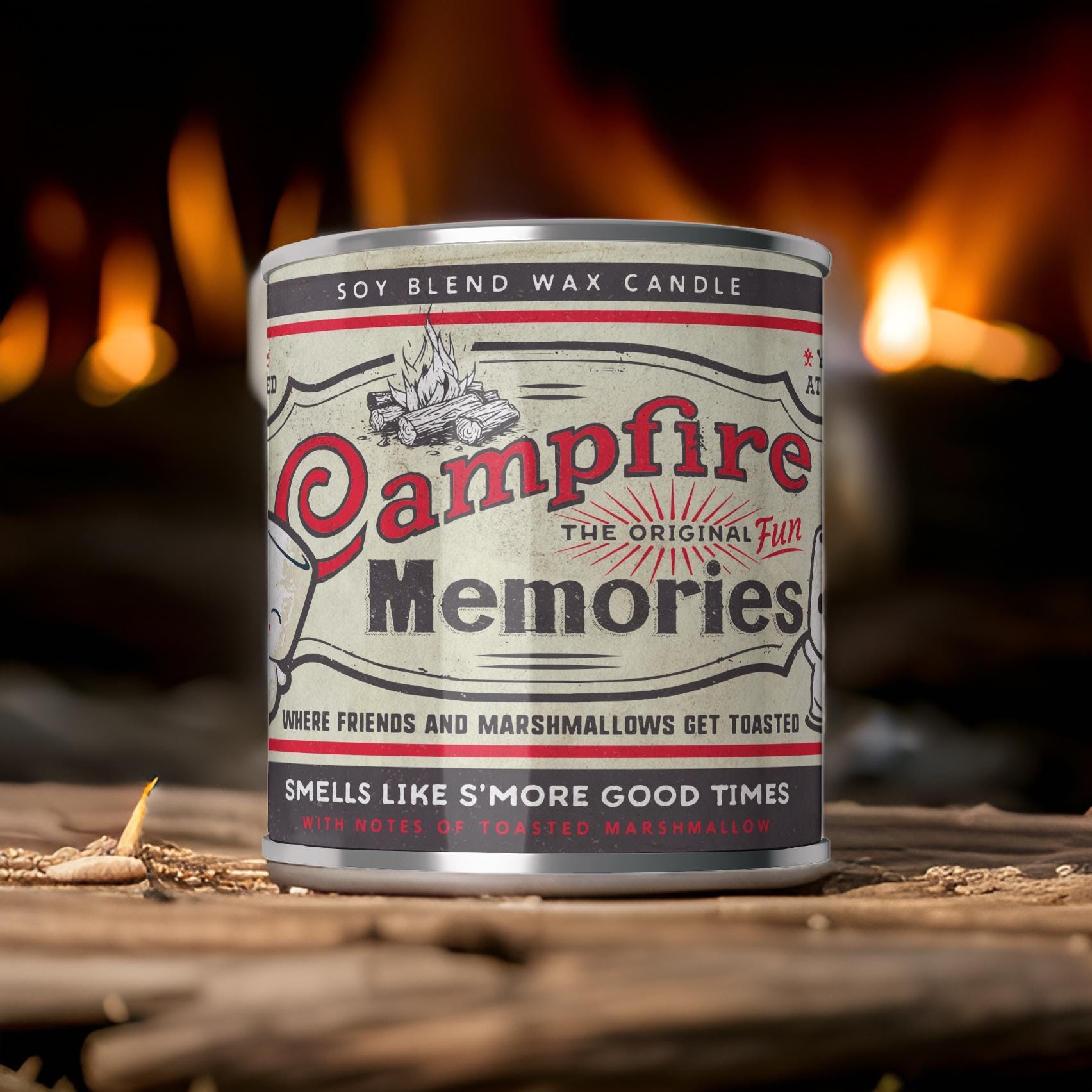 スーパーレア 20s ティン缶 Campfires Marshmallow Vintage Campfire Marshmallows Tin - Etsy