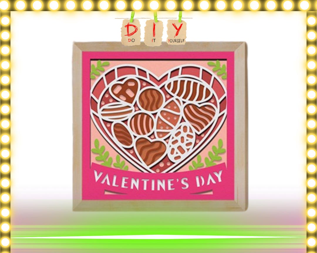 Love Heart Shape 3D Shadow Box Layered Paper Cutting,romantic 3D Light ...