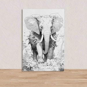 Elephant Sketch print | Elephant Sketch | Elephant Print | Animal Art | Home Decor | Vintage Print | Line Drawing